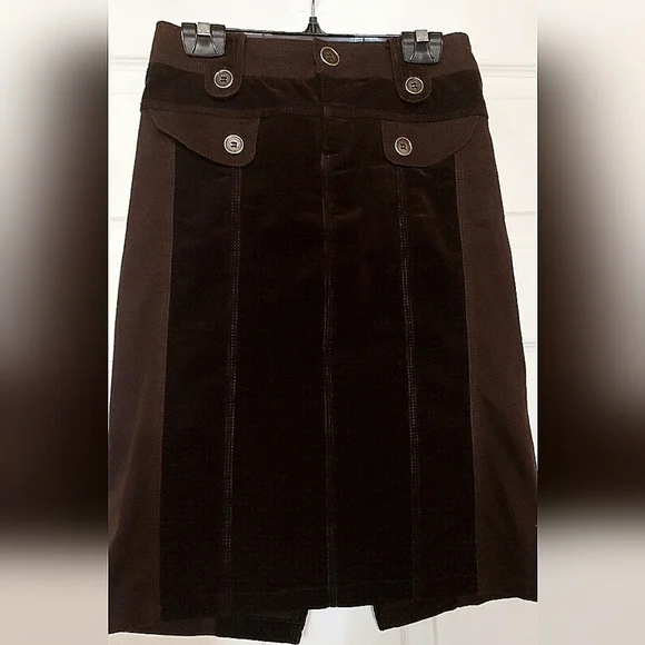 Brown Corduroy Knee Length Skirt Size 5/6 Classic Preppy Fall Tailored - Picture 2 of 10
